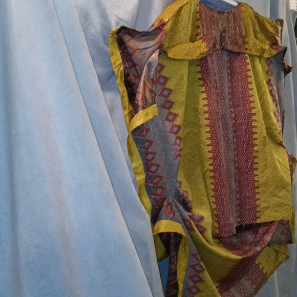 Sante Classics hi lo yellow pattern lounge dress - Picture 5 of 5